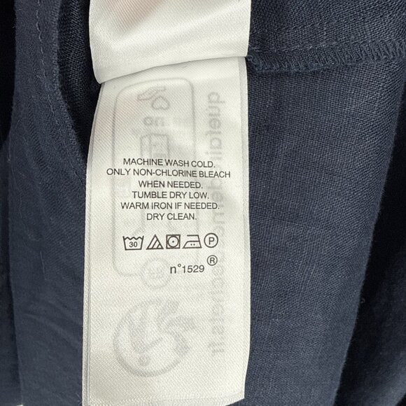 Lauren Ralph Lauren Plus Size 20 Tie Front Linen Shirt Dress Lauren Navy Linen - Picture 13 of 13